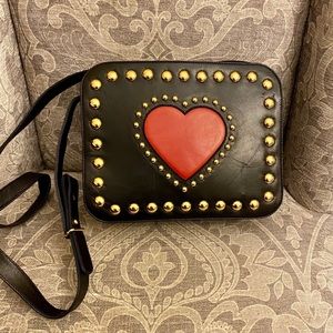 Authentic Moschino vintage leather heart handbag